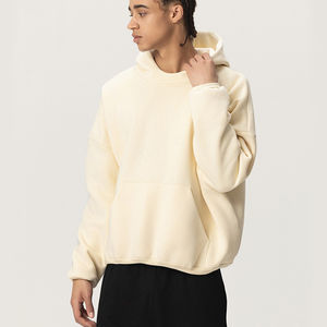 Digital Oem Custom Boxy Fit Streetwear 400 Gsm FG Color Blank <b>Plain</b> Thickening Winter Heavyweight Cropped <b>Men's</b> <b>Hoodie</b> for <b>Men</b> - Product Image 4