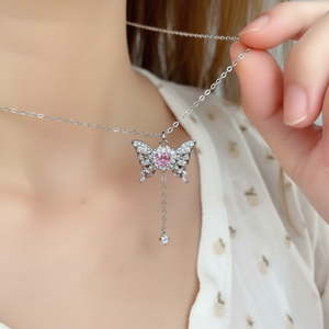 Collane con fiori a forma di fiori eleganti fatte a mano eleganti da donna e da ragazza Trending Punk alla moda con rodio vendita all'ingrosso - Product Image 1