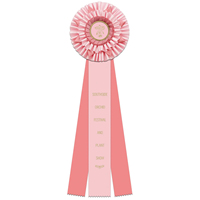 Ruban de rosette de prix de jardin personnalisé 6.5 "ruban de prix rose avec insigne de conception de paysage floral en satin