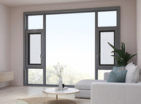 Ventanas Abatibles de Aluminio de Diseño Moderno, Ventanas con Aislamiento Acústico y Soldadura sin Costuras, Diseño para Balcón, desde Pakistán