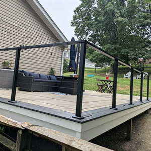 Système de garde-corps en câble d'acier inoxydable sur mesure, kit de tension de câble en métal noir <span class=keywords><strong>pour</strong></span> balcon, terrasse et garde-corps extérieur - Product Image 1