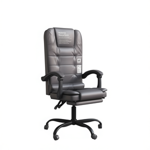 Silla de Oficina NEXXGE Gris con Masaje, Cojín de Cuero PU, Respaldo con Ajuste Manual, Silla Giratoria - Product Image 1