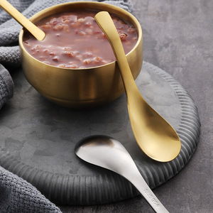 Cuillère ovale en acier inoxydable 304 de style coréen, de qualité alimentaire, pour enfants et adultes - Product Image 2