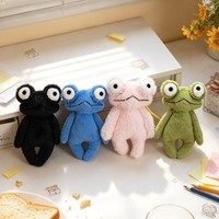 Porte-clés Grenouille Verte en Peluche, Pendentif Animal en Peluche Dessin Animé, Jouet Doux en Polyester pour Sac ou Cadeau