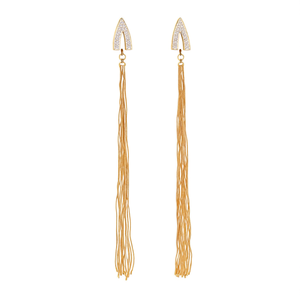 Fashion Drop Earrings PVD Gold Plated 316L Stainless Steel Sustainable Resistant Long Tassel Design - Product Image 2