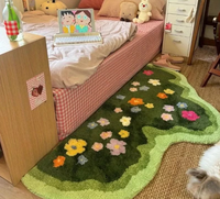 Tapis fait main en soie naturelle haute densité, style prairie et forêt réaliste, pour la décoration de la maison et des hôtels, tapis tufté à la main