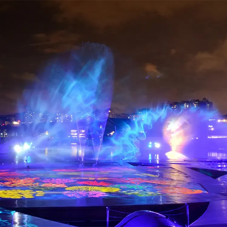 Outdoor Muzikale Laser Waterscherm Film Fontein Veelkleurige Led Licht Water Scherm Film