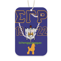Désodorisant de voiture Sigma Gamma Rho, promotionnel, vente en gros, sororité, personnalisable avec n'importe quel logo, désodorisant de voiture carré personnalisé