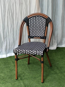 Juego de sillas modernas Whosale para terraza, sillas de bistró francés, silla de jardín de aluminio para exteriores, ratán ecológico - Product Image 5