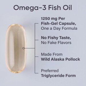 Huile de poisson Omega 3 en gélules OEM 1250mg 1040mg EPA <span class=keywords><strong>DHA</strong></span> Améliore la mémoire et le sommeil Renforce l'immunité Capsules d'huile de poisson triple concentration - Product Image 3