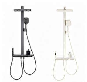 Système <span class=keywords><strong>de</strong></span> <span class=keywords><strong>douche</strong></span> mural thermostatique avec panneau <span class=keywords><strong>de</strong></span> <span class=keywords><strong>douche</strong></span>, pommeau <span class=keywords><strong>de</strong></span> <span class=keywords><strong>douche</strong></span> pluie, douchette à main, bec cascade, buse <span class=keywords><strong>de</strong></span> nettoyage, affichage LED - Product Image 1