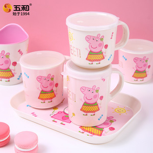 Peppa Pig Kids Melamine <b>Plate</b> Rectangle Cartoon Design For Children Dining Set - Product Image 5