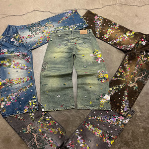 Custom Men's <strong>Jeans</strong> High Quality Men Floral Embroidered <strong>Jeans</strong> Pants For Men Embroidery <strong>Denim</strong> <strong>Jeans</strong> Unisex - Product Image 6