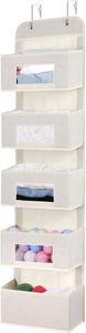 5-<b>Shelf</b> Over the Door Hanging Organizer with 2 Metal <b>Hooks</b> Shoes Organizer - Product Image 4