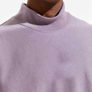 Felpa con Collo Alto di Alta Qualità, Oversize, <span class=keywords><strong>Viola</strong></span>, con Colletto a Costine, Pullover in Cotone per <span class=keywords><strong>Uomo</strong></span> - Product Image 1