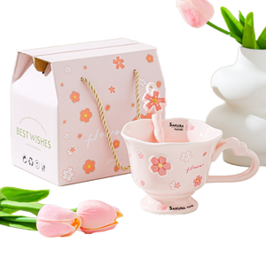 Tazas de Porcelana Pintadas a Mano con Diseño Creativo de Dibujos Animados de la Marca JADE, Patrón de Manzana y Plátano, 201-300 ml, Aptas para Microondas y Lavavajillas, Venta al Por Mayor - Product Image 1