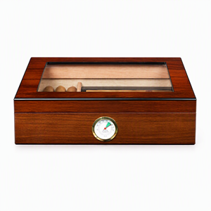 Humidor à <span class=keywords><strong>cigares</strong></span> en bois de cèdre espagnol de qualité supérieure, grande capacité, vitrine scellée avec couvercle en verre, boîte humidificatrice pour <span class=keywords><strong>cigares</strong></span> <span class=keywords><strong>cubains</strong></span> - Product Image 1