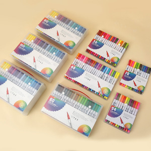 Trường Nguồn Cung Cấp Màu Nước Bàn Chải Bút Tùy Chỉnh <span class=keywords><strong>120</strong></span> Màu Sắc Kép Tip Bàn Chải Đánh Dấu Bút Thiết Lập Màu Nghệ Thuật Đánh Dấu fineliner Bút - Product Image 5