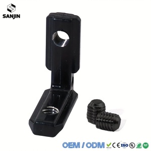 Connecteur d'angle intérieur en L <span class=keywords><strong>noir</strong></span> 2020 avec vis pour profilés en aluminium EU 1515 2020 3030 4040 - Product Image 1