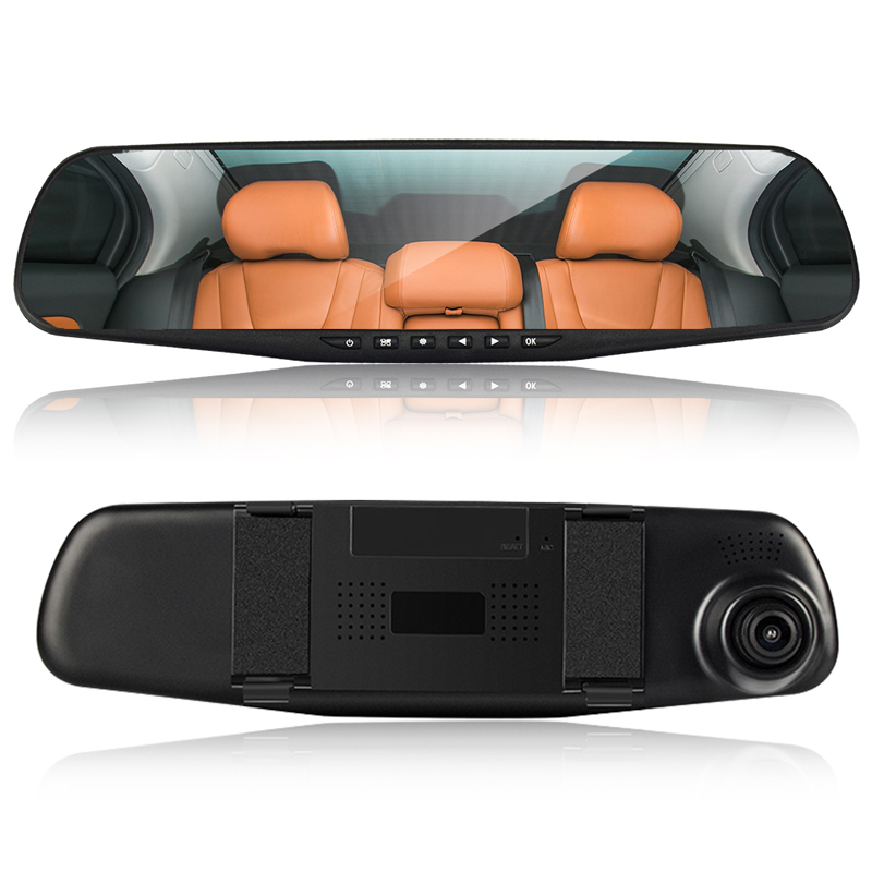 Автомобильный видеорегистратор-зеркало заднего вида, 4,3 дюйма, 1080P, full HD 1080p