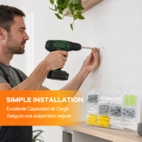 Kit de vis d'ancrage murales pour photos avec étui de rangement, vis à expansion en plastique assorties pour fixation murale de cadres photo