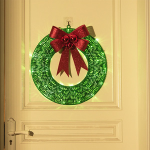 LED Lumière chaude Grands arcs Décorations de Noël Porte suspendue Couronnes de Noël en gros