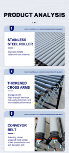 <strong>Automatic</strong> Stainless Steel Electric Movable Conveyor New Warehouse Roller Restaurant Manufacturing Rubber Covered Roller Conveyor - Product Image 5