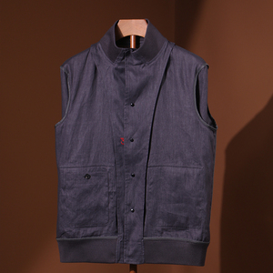 休闲男士深灰色纯亚麻夹克可及时发货定制尺码 - Product Image 6