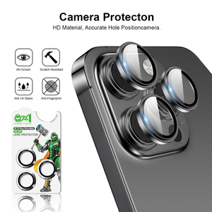 <span class=keywords><strong>Protector</strong></span> de Cristal Templado para <span class=keywords><strong>Cámara</strong></span> Trasera de <span class=keywords><strong>iPhone</strong></span> 17 Pro Max 16 Pro, Transparencia HD, Revestimiento AR, Cubierta de Lente Metálica a Prueba de Explosiones - Product Image 1