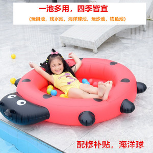 Inflatable Ladybug Ball Pit For Kids Outdoor Play Pool With Ocean Balls 3-6 Years Old PVC Round Shape Home Use - Product Image 1