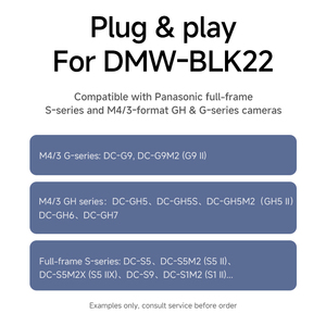 แบตเตอรี่กล้อง DMWBLK22 รุ่นอัปเกรด ความจุ 2600mAh พร้อมระบบชาร์จเร็วแบบ Type C และการถอดรหัสแบบเต็มรูปแบบ สำหรับกล้อง <span class=keywords><strong>Panasonic</strong></span> S5 S5M2 S9 - Product Image 2