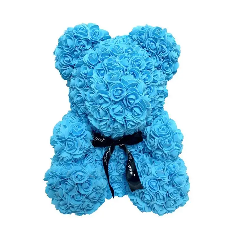 40cm Valentinstag Jubiläums geschenk Geschenk künstliche Blume in Box Rose Teddybär für Frauen Freundin Mutter