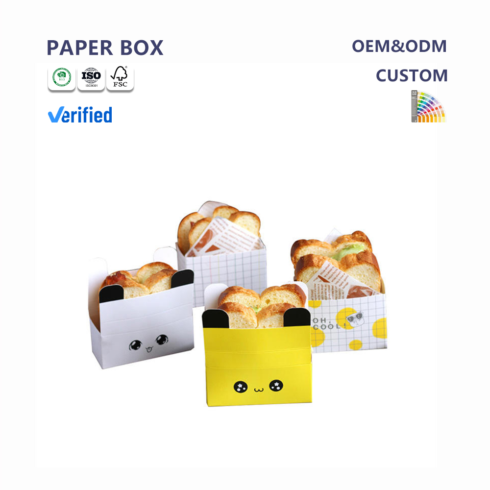 Portable Sandwich Burger Box Slippery Egg Thick Egg Burnt Toast Paper Tray Packaging Box Holding Bread Carton