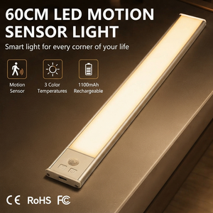 Luz LED para Gabinete con Sensor de Movimiento, Lámpara Nocturna de Instalación Magnética, 3 Temperaturas de Color, Recargable por USB para Cocina y Armario - Product Image 5