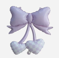 Ballons en aluminium MIQI Ins Pastel Nœud Papillon à motif quadrillé, flottants à l'hélium, en forme de cœur, pour décoration de table de fête romantique, logo personnalisé