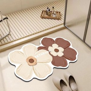 Tapis de bain en terre de diatomée réversible, super absorbant, antidérapant, séchage rapide, pour la maison et l'hôtel - Product Image 4