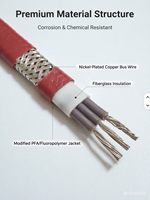 Câble chauffant industriel à puissance constante 20W/m 40W/m, ruban chauffant électrique pour la protection contre le gel des pipelines
