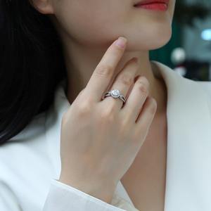 13049 Petite Twisted Vine Simulated 1.0 CT Diamond Engagement Ring White Gold Plated Moissanite 4-Prong <strong>Promise</strong> Rings - Product Image 2