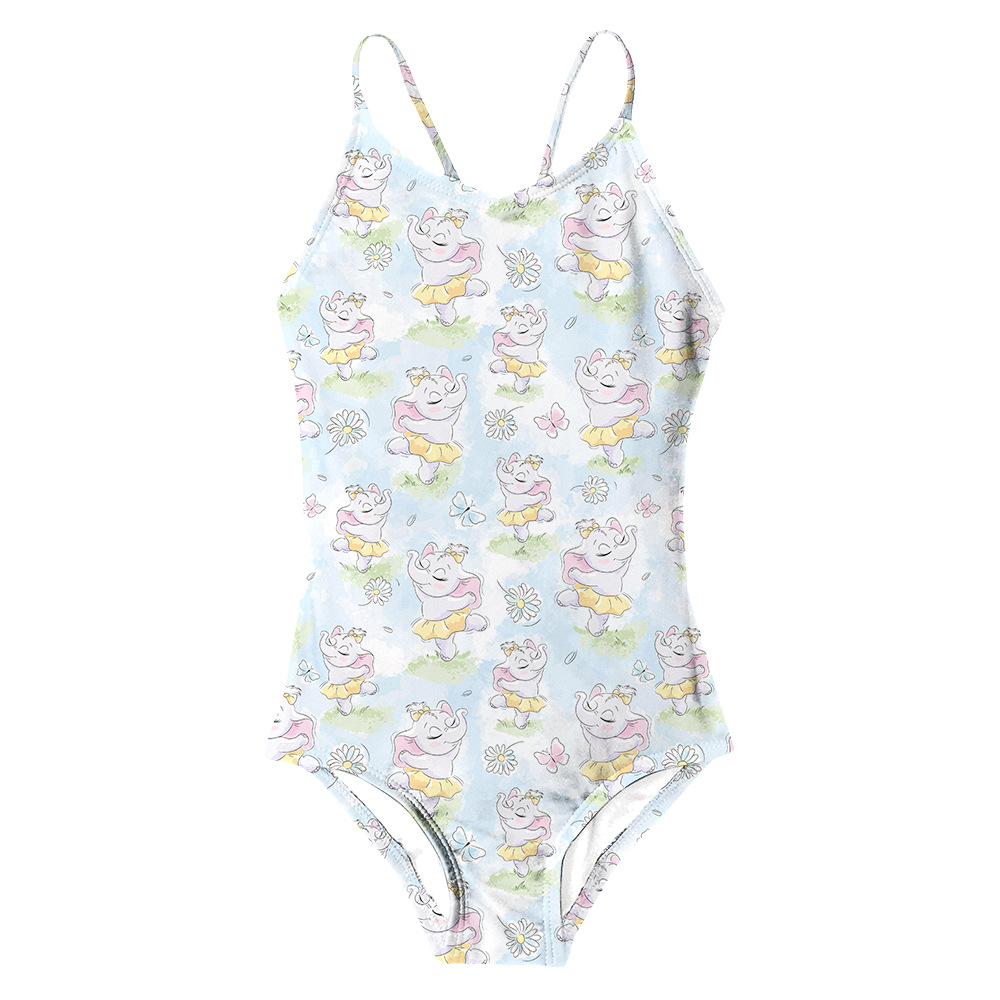 Wholesale 3D Digital Printing Girls Swimwears Colorful Children Swimsuits for Kids Bodysuits for Girls Swimming Clothing