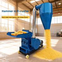 Broyeur à marteaux à double usage sec et humide pour l'alimentation animale, machine à broyer les tiges de maïs et la paille, broyeur universel pour les coques de riz
