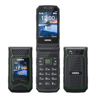 Téléphone portable à clapet robuste UNIWA X29 avec double écran de 2,8 pouces, double carte SIM GSM et grosse batterie