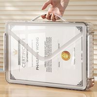 Boîte de rangement portable en PET transparent avec poignée, étui de projet pour papier A4, photos, loisirs créatifs, scrapbooking