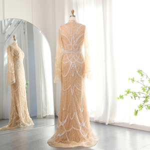 ชุดเดรสออกงานตอนเย็นของผู้หญิงคอสูงแบบดูไบชุดหรูหรา SZ131แจนเซมเบอร์ - Product Image 2