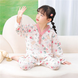 Conjunto de Pijamas de Manga Larga de Algodón con Estampado de Dibujos Animados de 2 Piezas de Alta Calidad para Niños y Niñas, Ropa de Dormir de Verano - Product Image 4