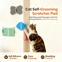 Griffoir mural d'angle pour chat, grattoir auto-nettoyant en silicone motif dessin animé, jouet de massage qui élimine les poils morts pour le jeu quotidien des chats d'intérieur