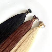 Extensions de cheveux humains vierges de couleur naturelle, pointes nano, extensions de cheveux européens, 100 mèches