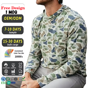 قمصان صيد رجالية خفيفة الوزن بنمط التمويه مع غطاء للرأس، قمصان صيد بأكمام طويلة مطبوعة بالتسامي، قميص صيد مارشوير بالجملة - Product Image 1