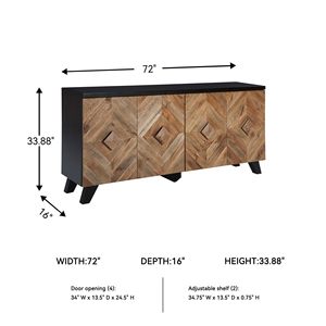 Combohome <span class=keywords><strong>Robin</strong></span> Ridge Meuble d'appoint moderne en bois ou meuble TV, marron et noir - Product Image 3