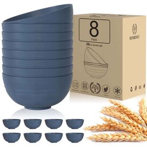 Eco Friendly Biodegradable 8 Pcs <b>Cereal</b> Unbreakable Wheat <b>Straw</b> Dinnerware <b>Bowl</b> Set Noodle Salad Rice Soup <b>Bowls</b> - Product Image 2