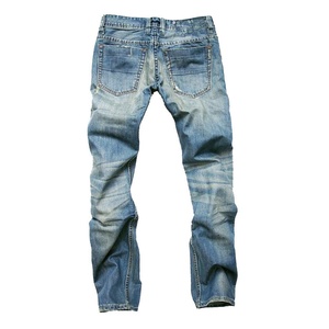 Nuevo Diseño: Jeans de Punto Rectos para Hombre, Largos, de Algodón, Tallas Grandes, Casuales, Ligeros, Cintura Media, Estampados, con Cierre de Botones - Product Image 2